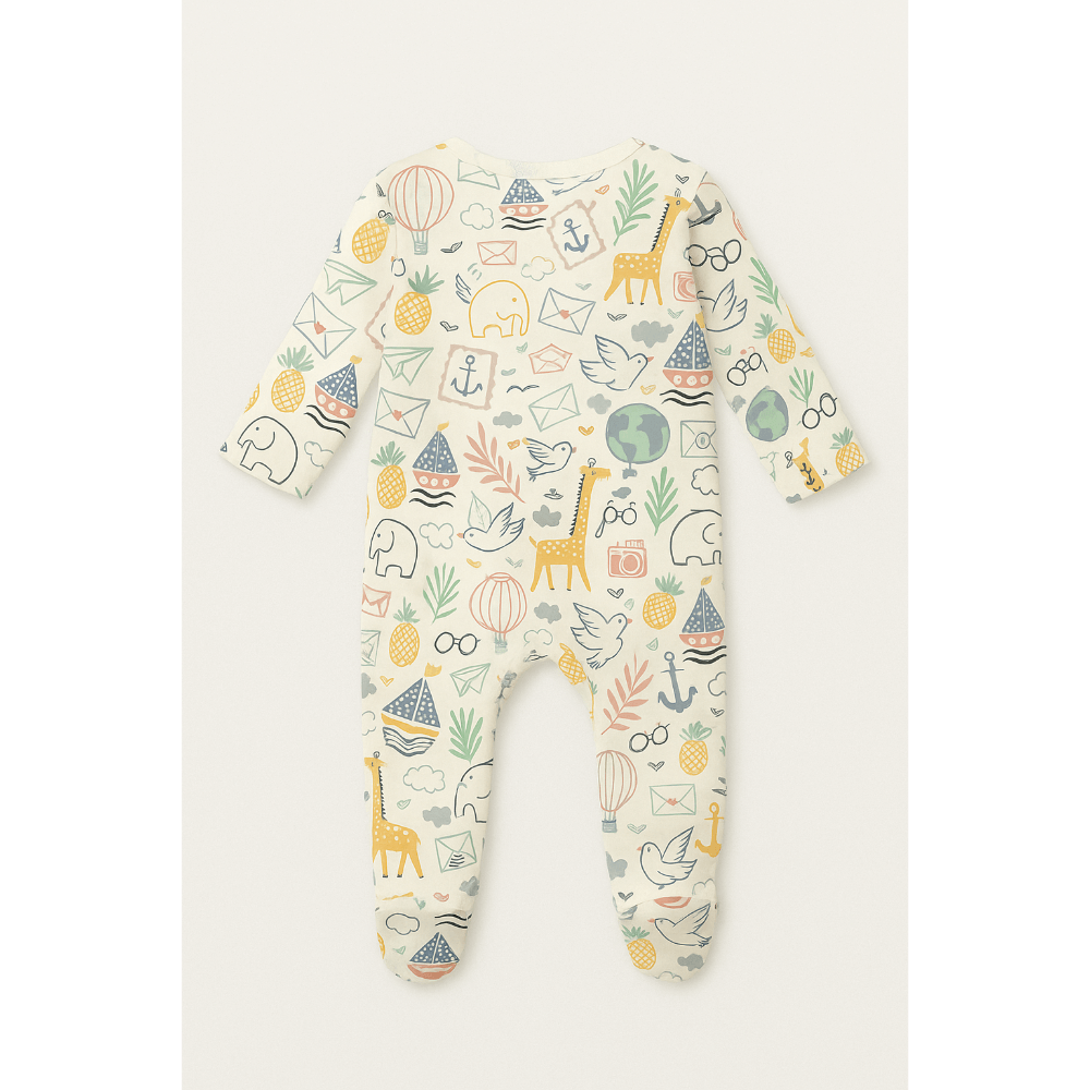 Furr Balls Little Globe Trotter Full Sleeves Bodysuit