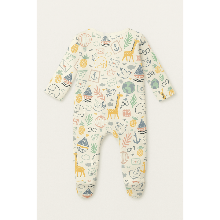 Furr Balls Little Globe Trotter Full Sleeves Bodysuit