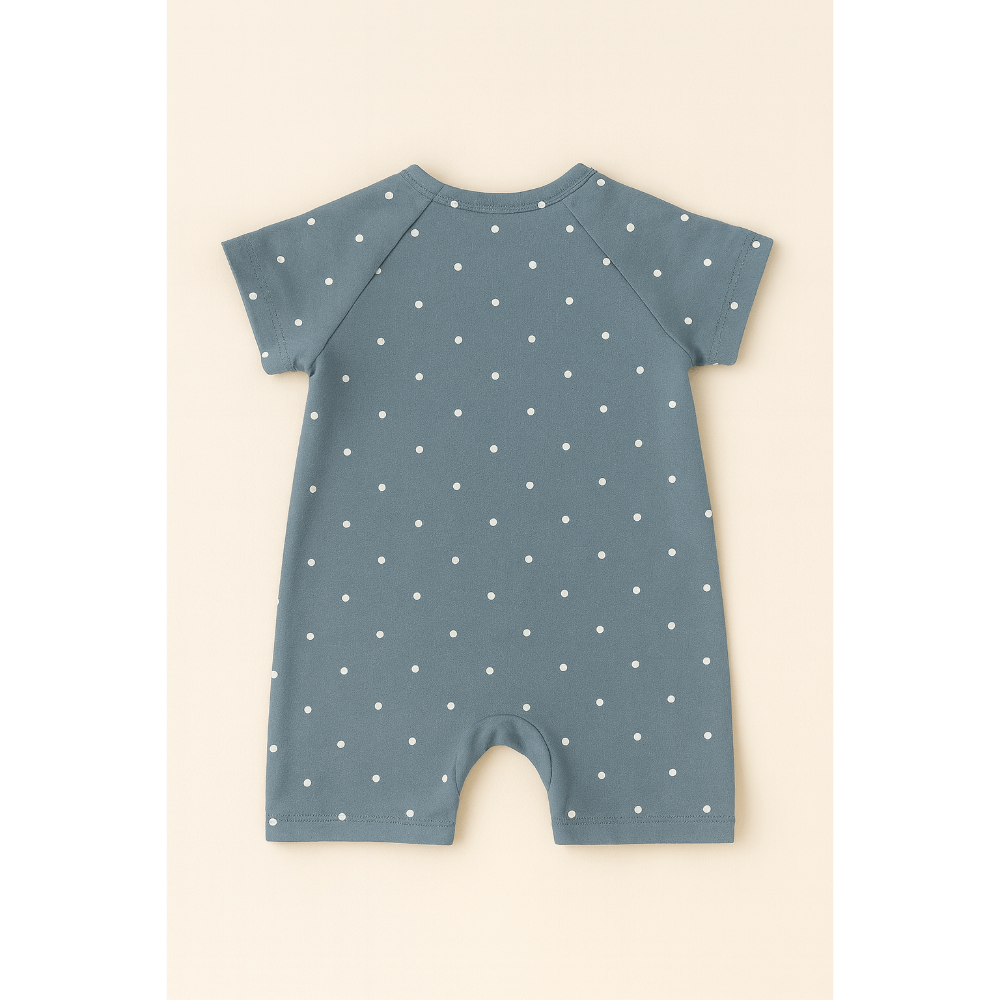 Furr Balls Globe Trotter Organic Cotton Bodysuits - Off-White &amp; Dusty Blue (Pack of 2)