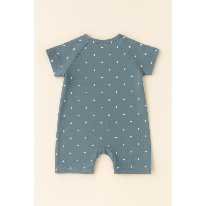 Furr Balls Globe Trotter Organic Cotton Bodysuits - Off-White &amp; Dusty Blue (Pack of 2)