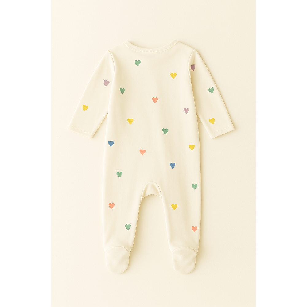 Furr Balls Colourful Heart Print Full Sleeves Bodysuit