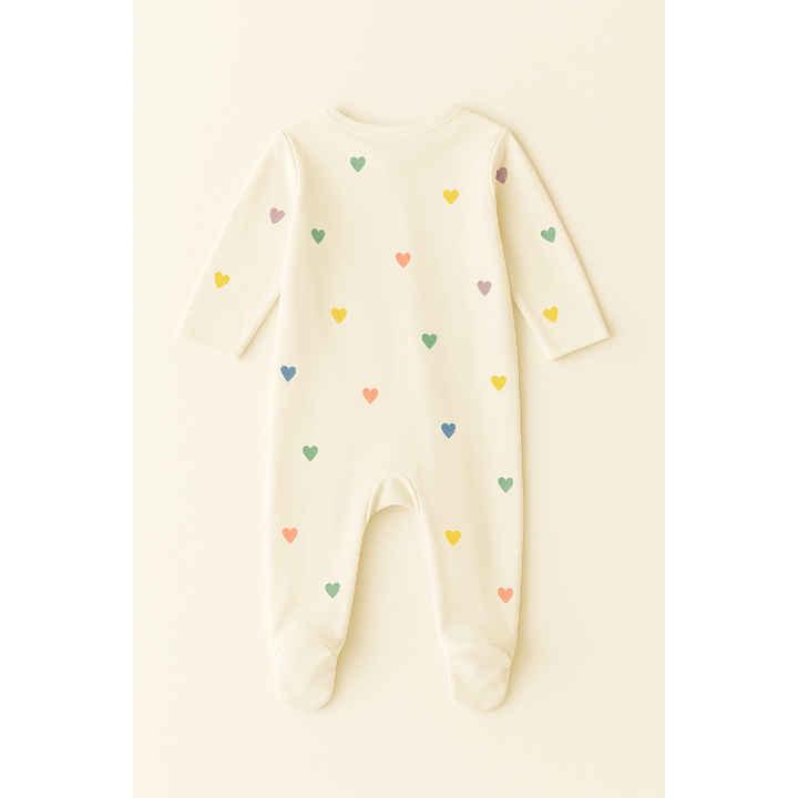 Furr Balls Colourful Heart Print Full Sleeves Bodysuit