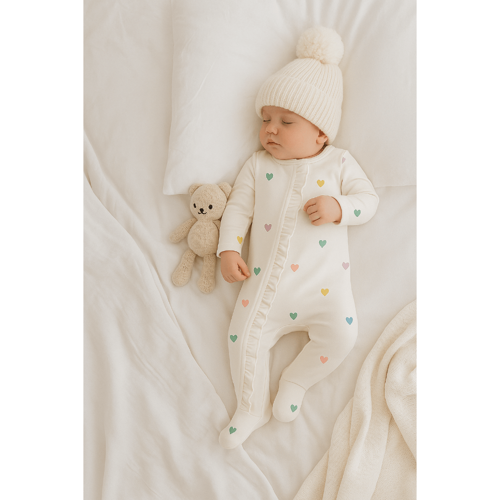 Furr Balls Colourful Heart Print Full Sleeves Bodysuit