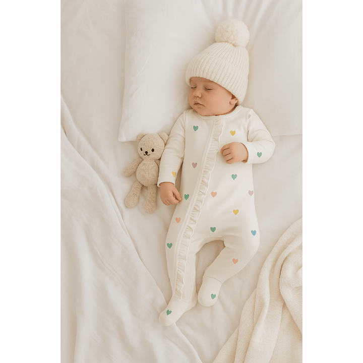 Furr Balls Colourful Heart Print Full Sleeves Bodysuit