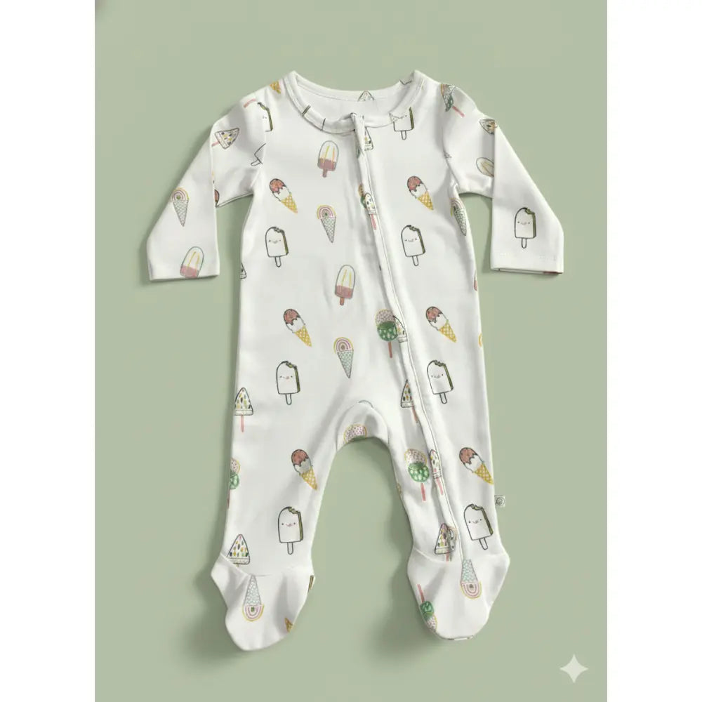 Furr Balls Popsicles Print Organic Cotton Sleepsuit