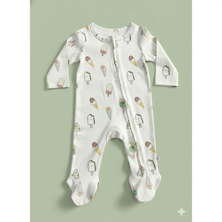 Furr Balls Popsicles Print Organic Cotton Sleepsuit