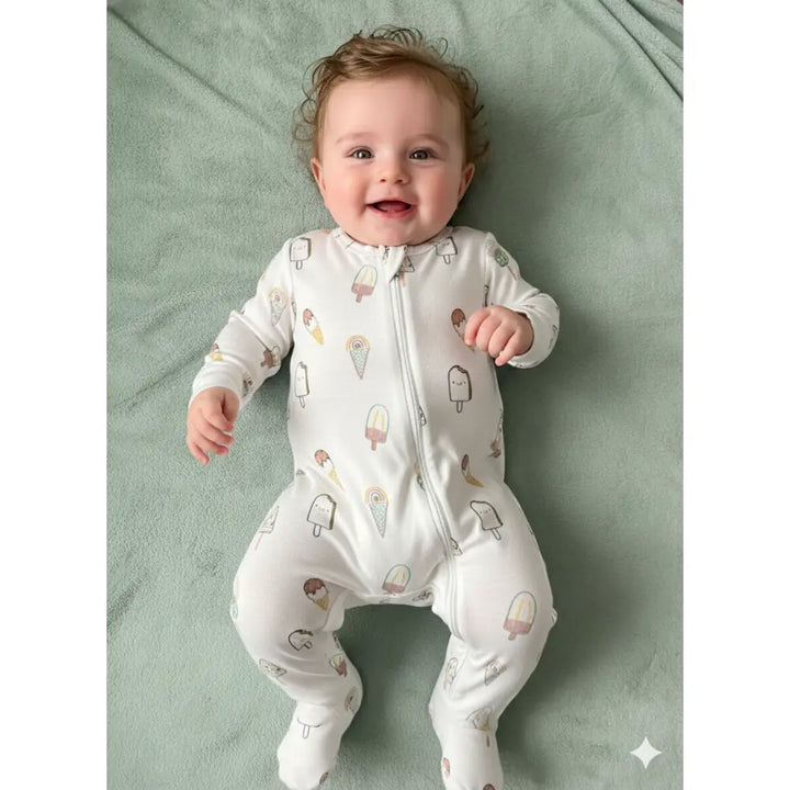 Furr Balls Popsicles Print Organic Cotton Sleepsuit