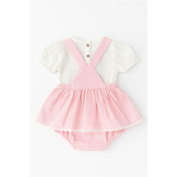 Furr Balls Stripe Skirt Dungaree Set