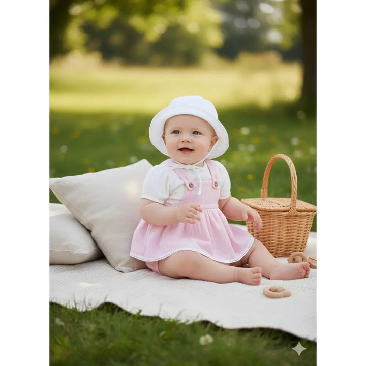 Furr Balls Stripe Skirt Dungaree Set
