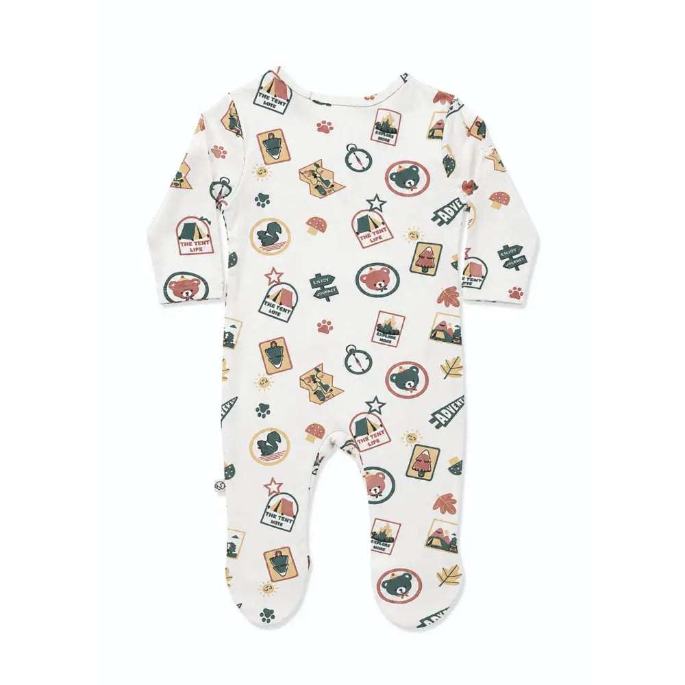 Furr Balls Little Camper Organic 2 Way Zipper Romper