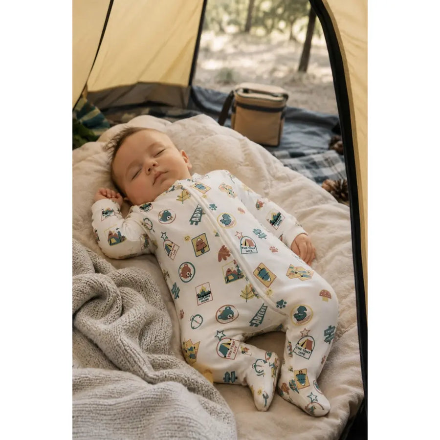 Furr Balls Little Camper Organic 2 Way Zipper Romper