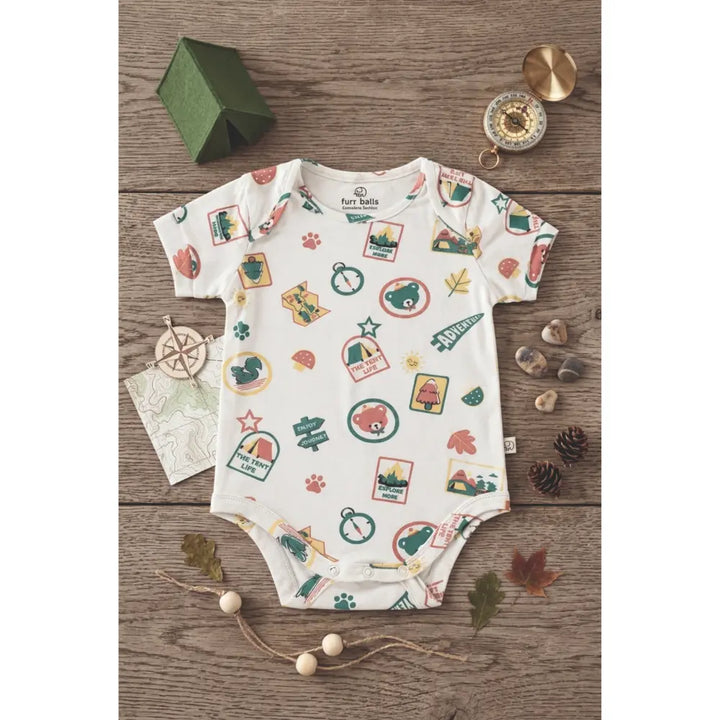 Furr Balls Little Camper Organic Short Romper