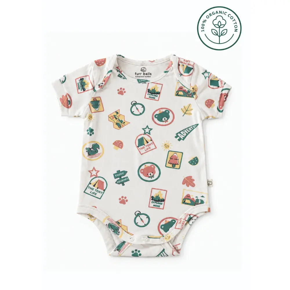 Furr Balls Little Camper Organic Short Romper
