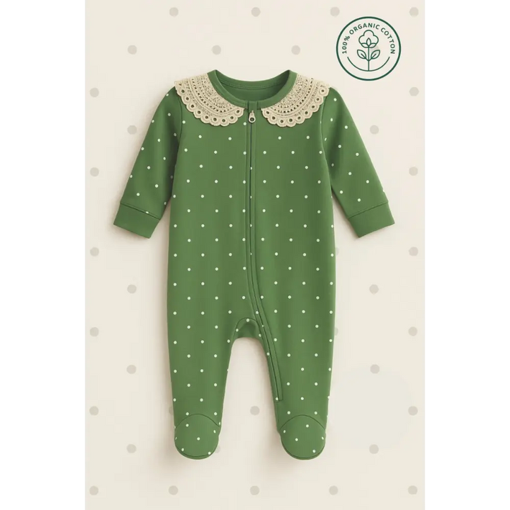 Furr Balls Crochet Peter Pan Collared Full Sleeves Bodysuit