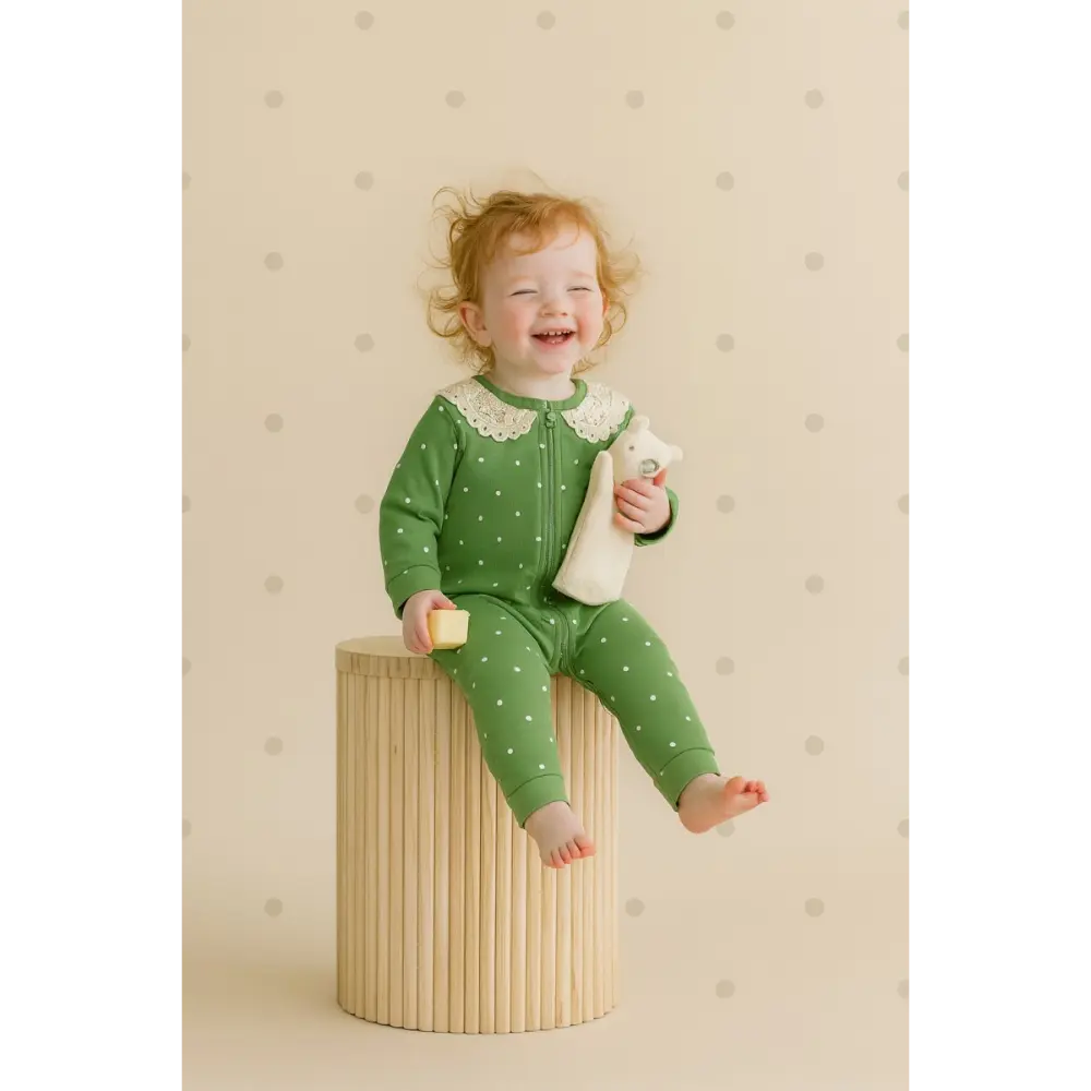 Furr Balls Crochet Peter Pan Collared Full Sleeves Bodysuit