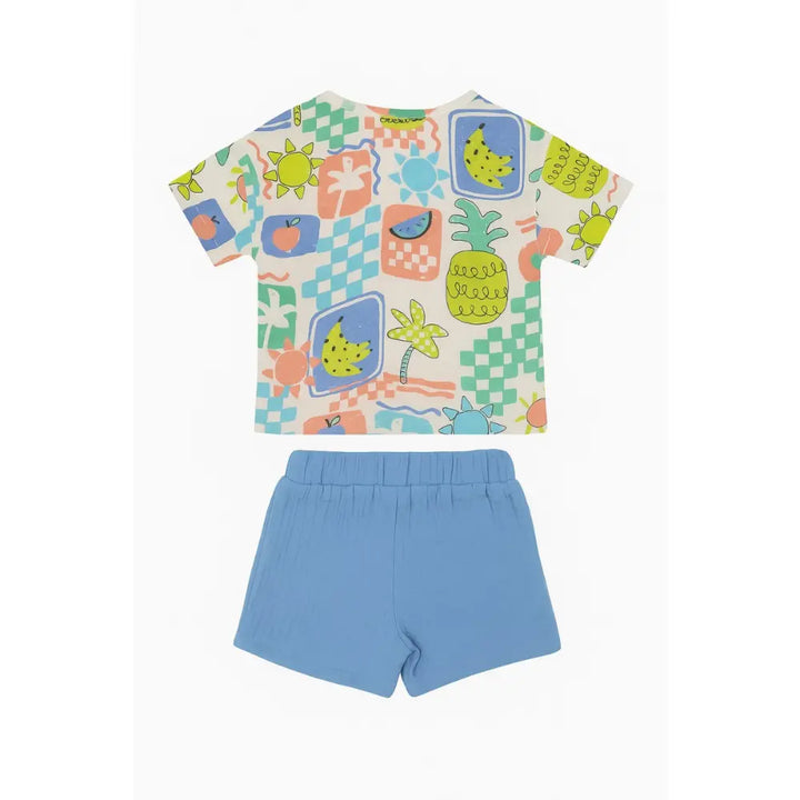 Furr Balls Printed T-shirt &amp; Short Set