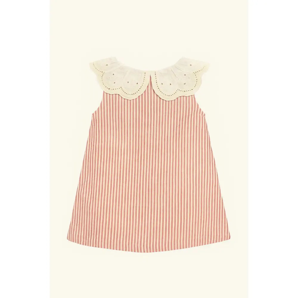 Furr Balls Timeless Stripes Organic Dress - Off White