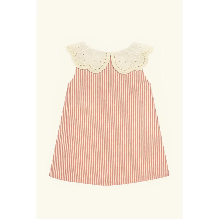 Furr Balls Timeless Stripes Organic Dress - Off White
