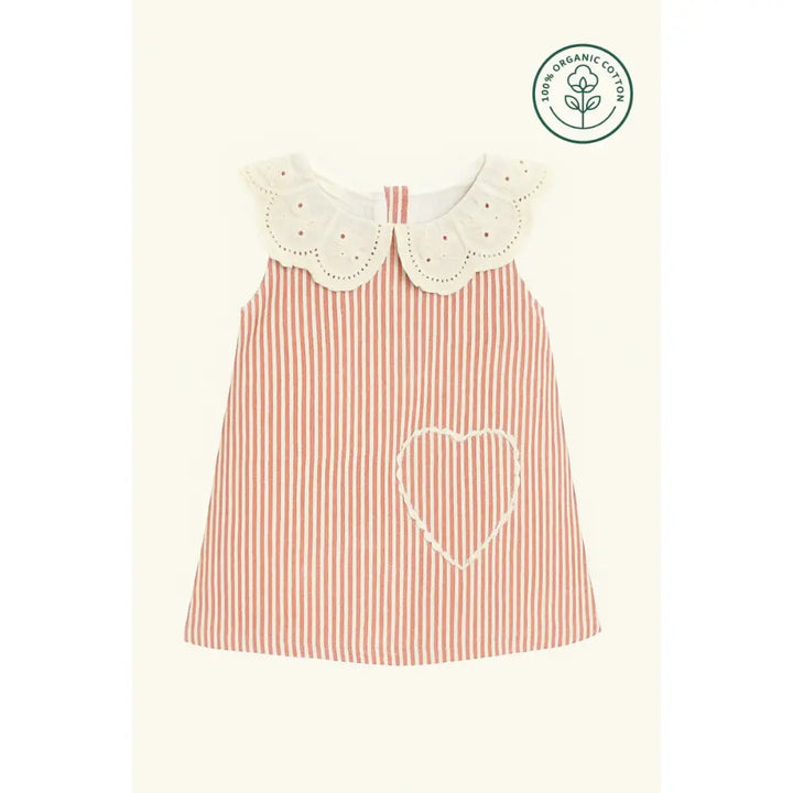Furr Balls Timeless Stripes Organic Dress - Off White