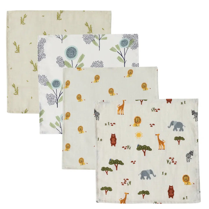 Dulaar Organic Muslin Face Napkin (Set of 4)