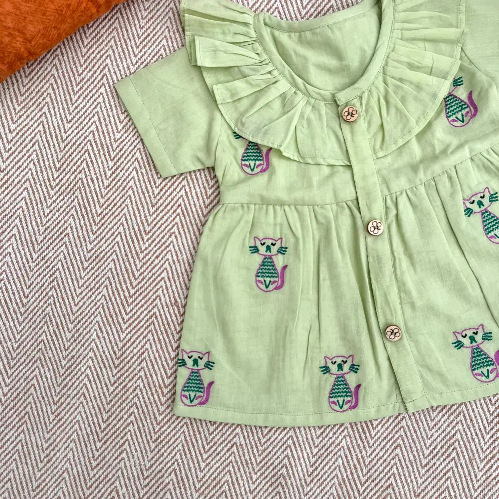 Bhaakur Organic Cotton Frock| Infants and Toddlers| Cat