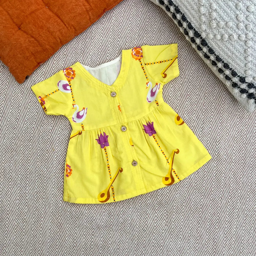 Bhaakur Organic Cotton Frock| Infants and Toddlers| Veena and Lotus