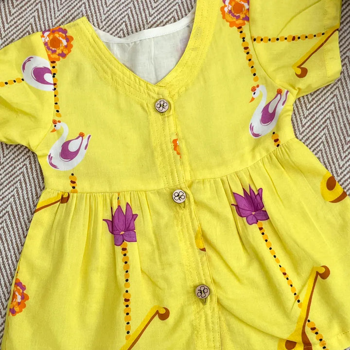 Bhaakur Organic Cotton Frock| Infants and Toddlers| Veena and Lotus