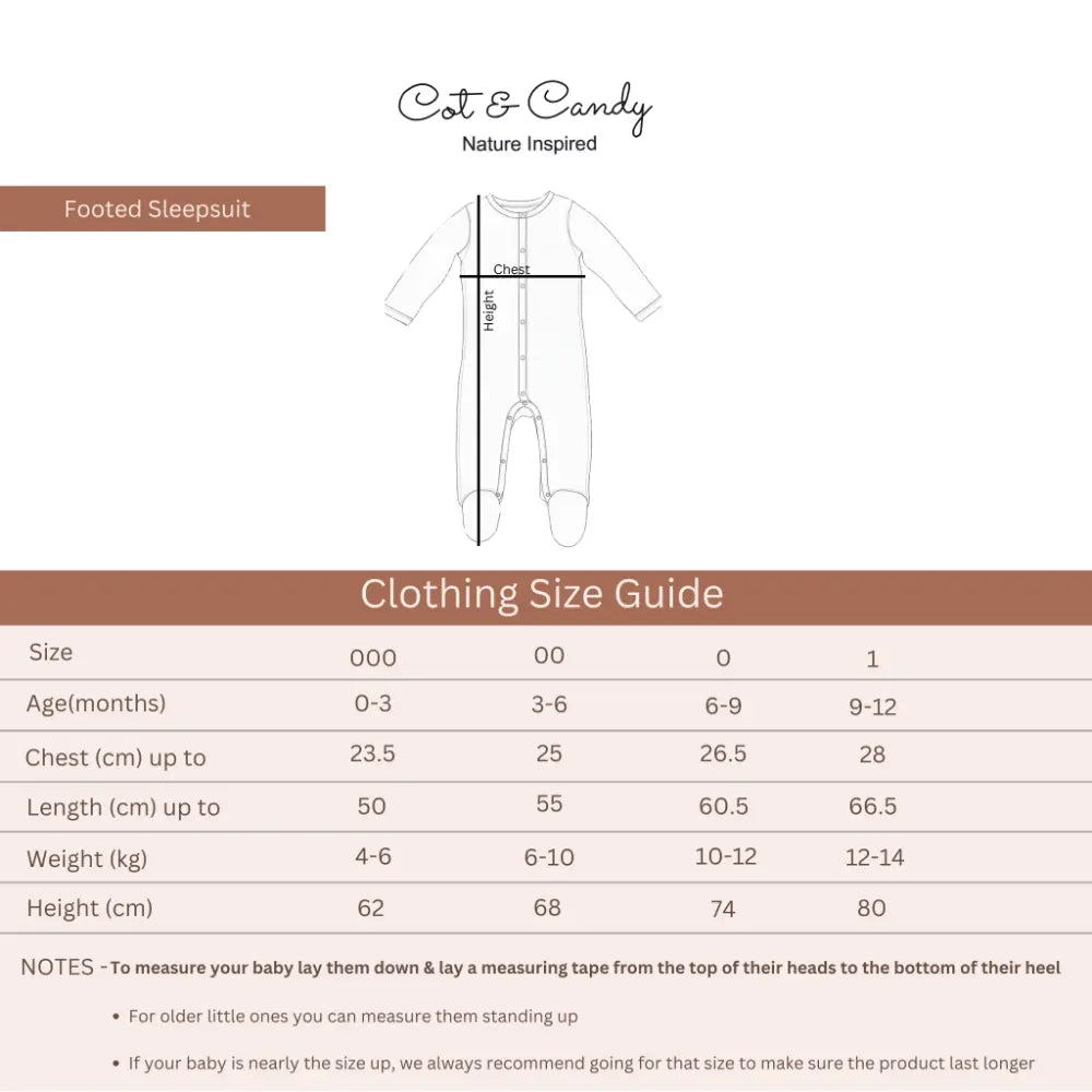 Cot &amp; Candy Organic Footed Sleepsuit With Snap - Tiny Twinkle