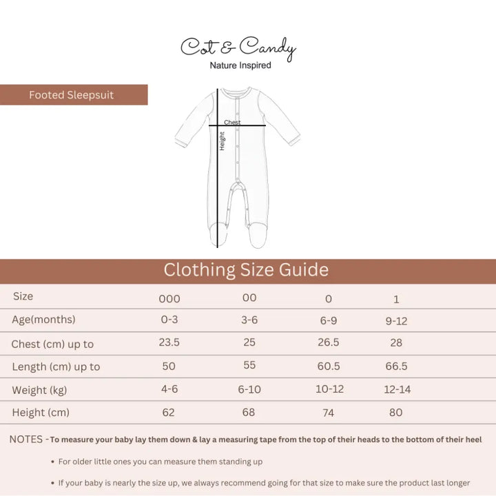 Cot &amp; Candy Organic Footed Sleepsuit With Snap - Tiny Twinkle
