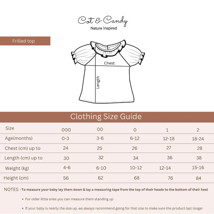 Cot &amp; Candy Baby Organic Muslin Frill Top Set-Pistachio Cream