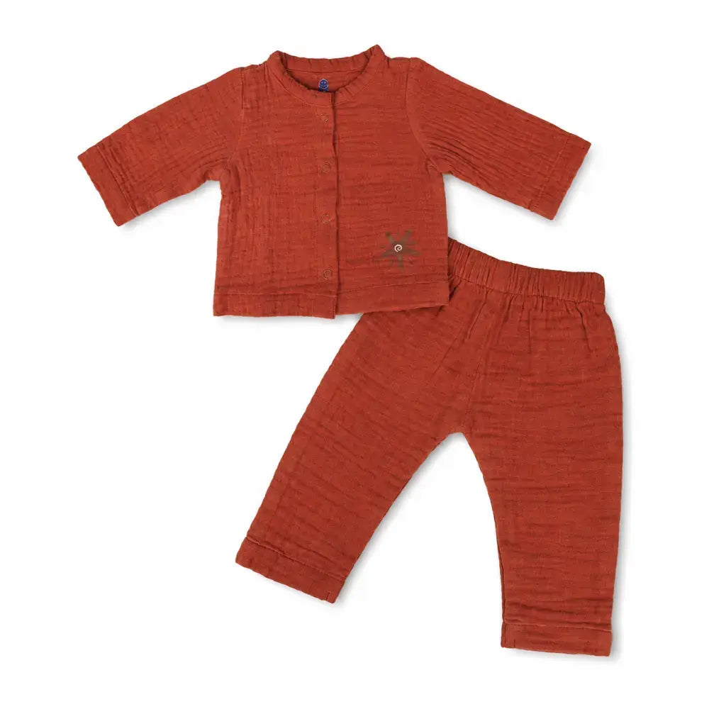 Prekies Muslin Clothing Set - Rust