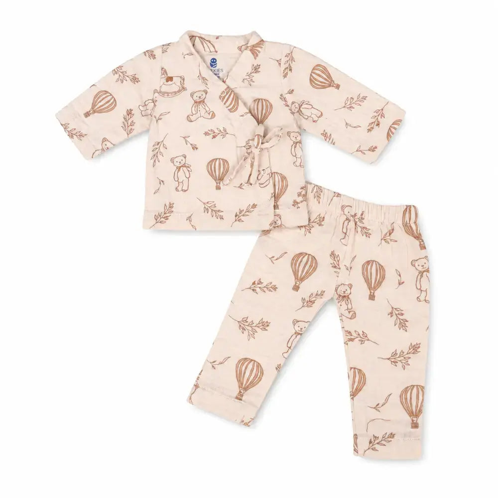 Prekies Muslin Clothing Set Sky Dreamer Print - Beige