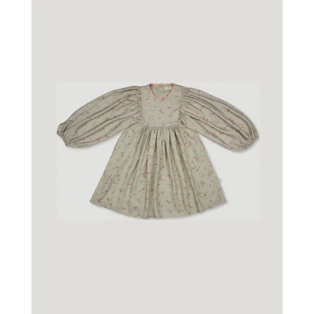 Early Sunday Belle Dress - Ditsy Bouquet Jade print - 04Y