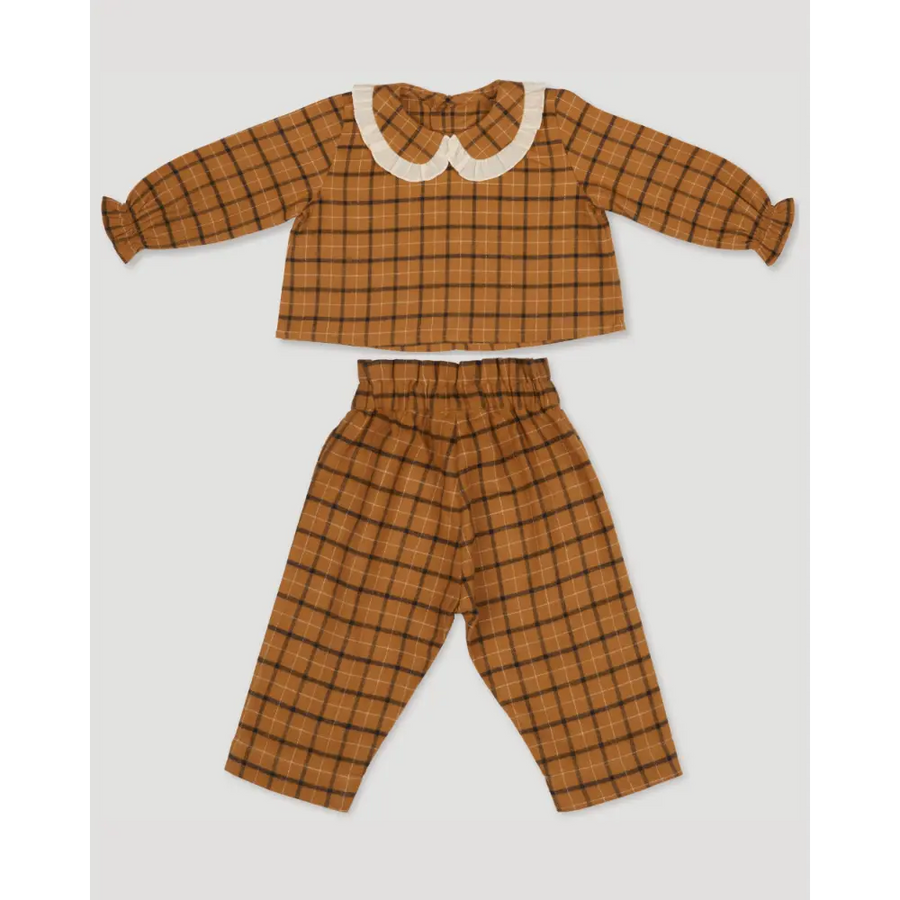 Early Sunday Penny & Fifi Baby Set - Almond Checks