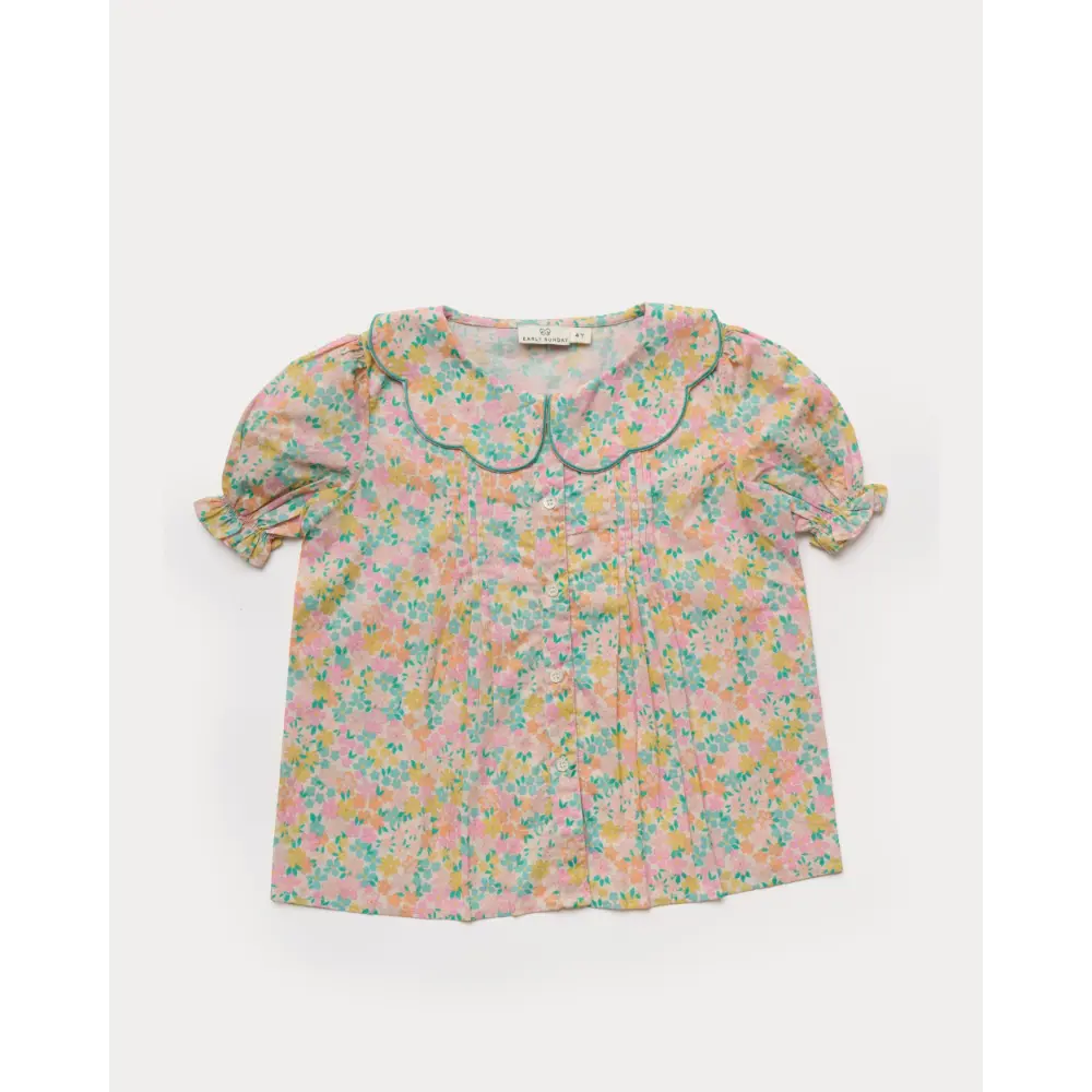 Early Sunday Camelia Blouse - Emma Floral Mint Print
