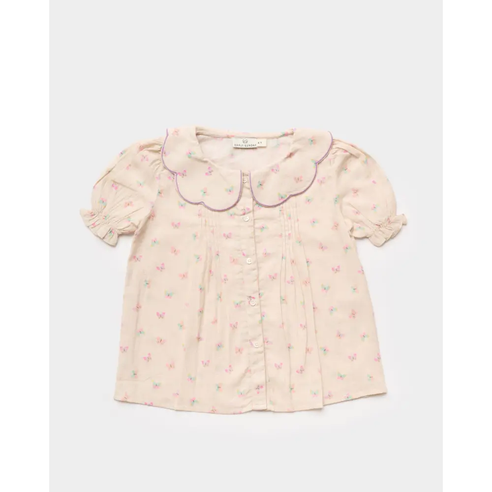 Early Sunday Camelia Blouse - Butterflies Print
