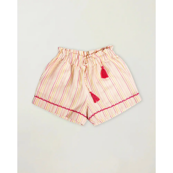 Early Sunday Roman Short - Pink Strips Print