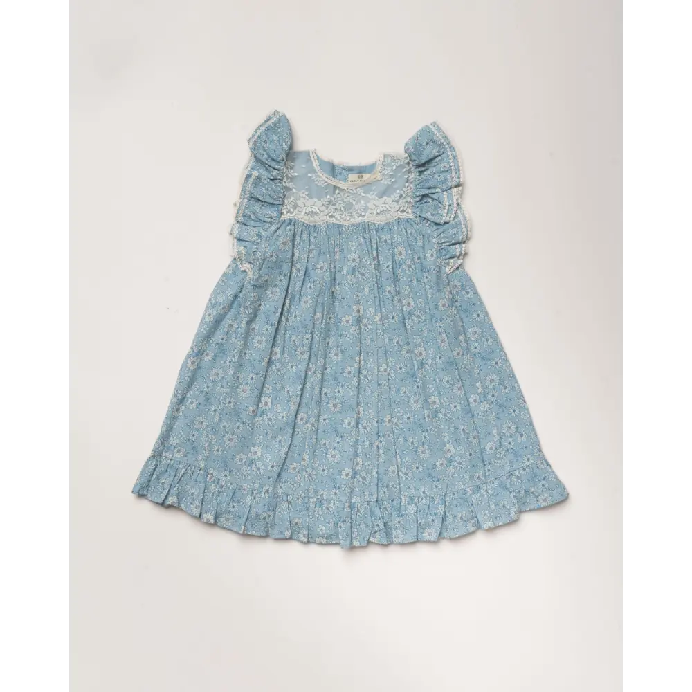 Early Sunday Sita Dress - Tonal Floral Blue Print