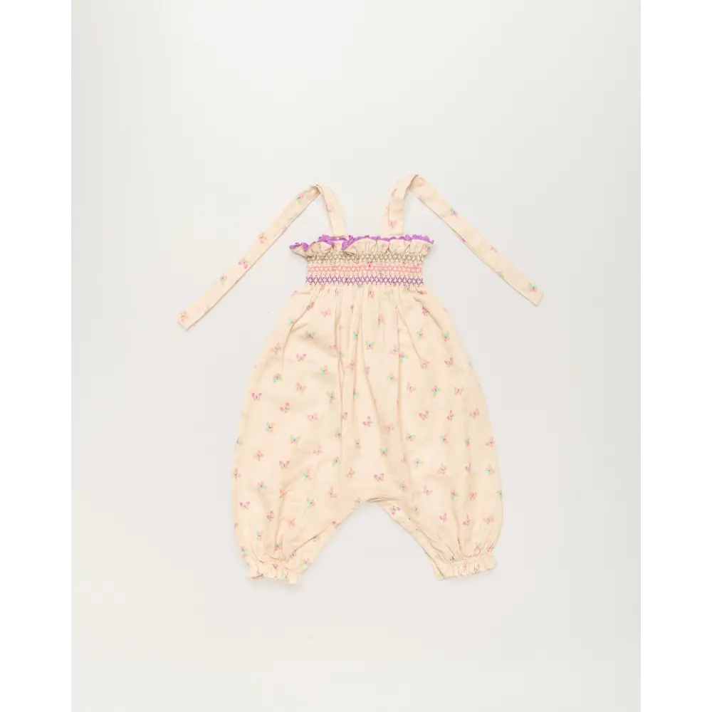 Early Sunday Audrey Overall Baby Romper - Butterfly Print