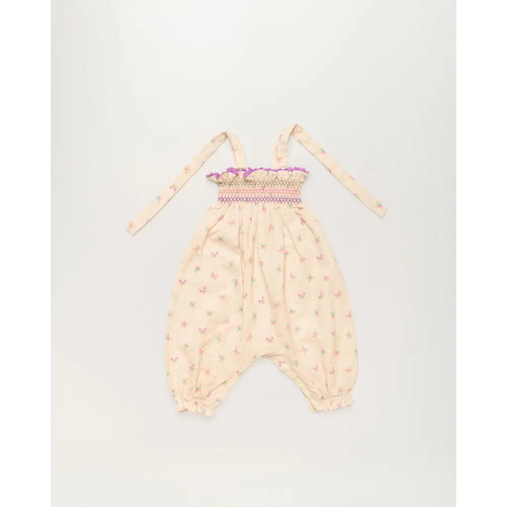 Early Sunday Audrey Overall Baby Romper - Butterfly Print