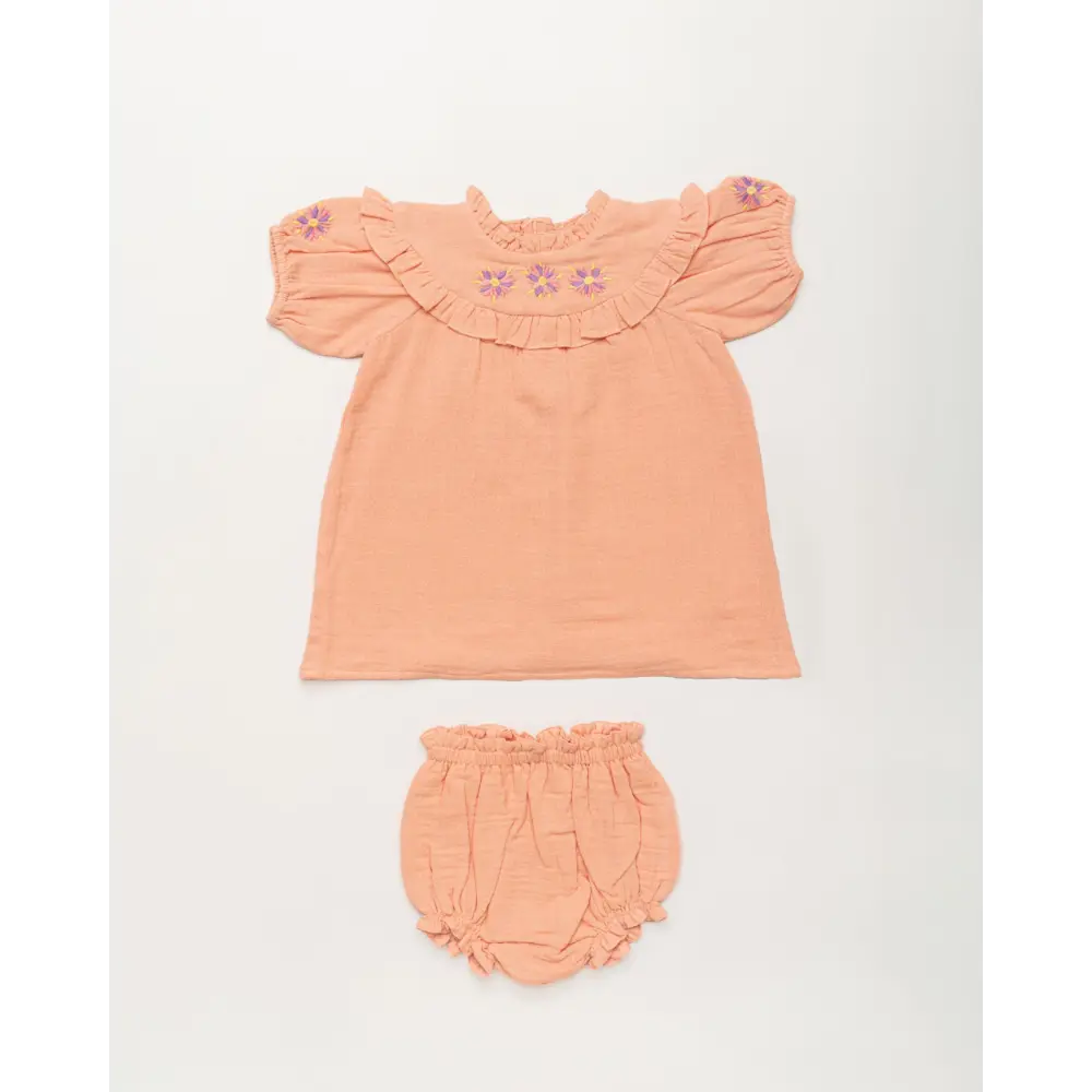 Early Sunday Charlie Baby Dress &amp; Bloomer Set - Candy Floss