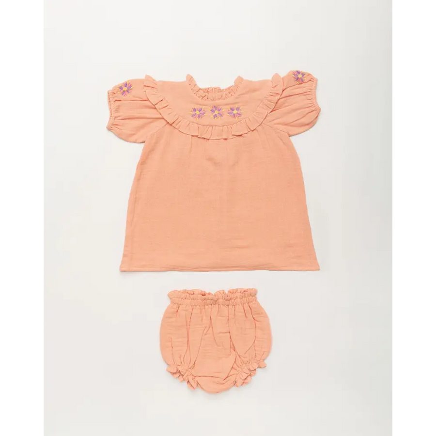 Early Sunday Charlie Baby Dress & Bloomer Set - Candy Floss