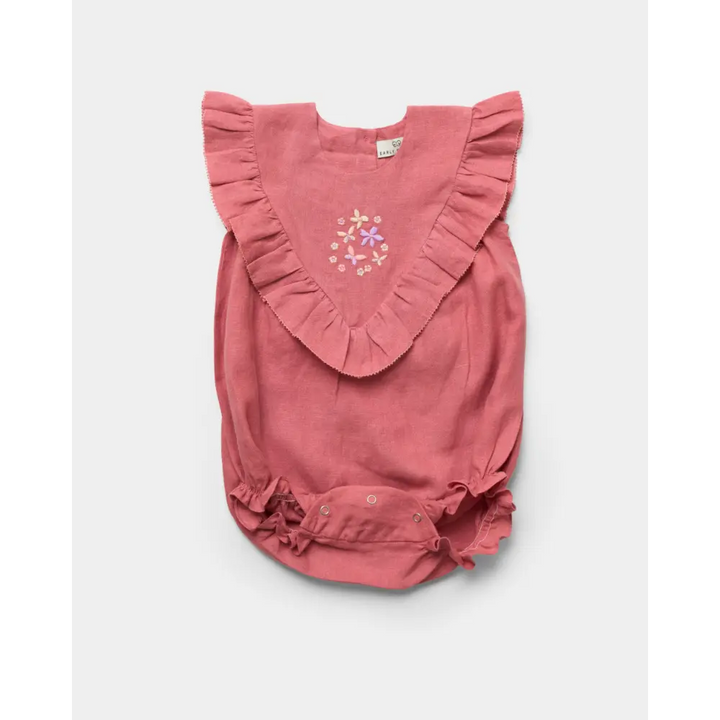Early Sunday Lucy Baby Bubble Romper - Peony