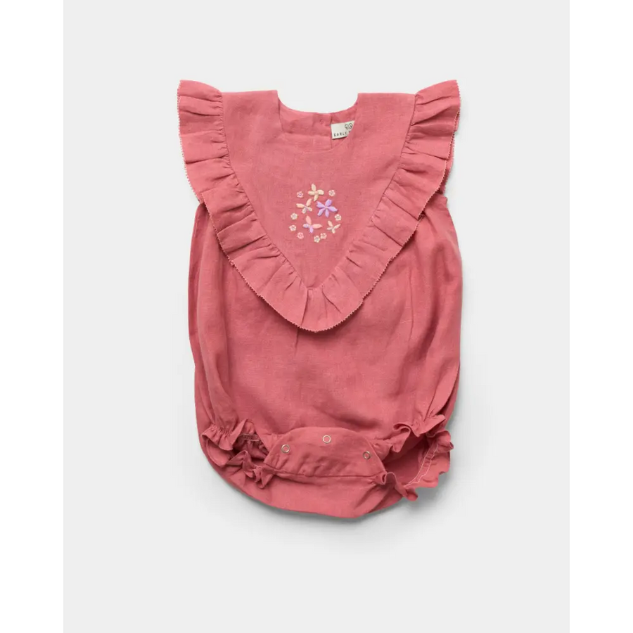 Early Sunday Lucy Baby Bubble Romper - Peony