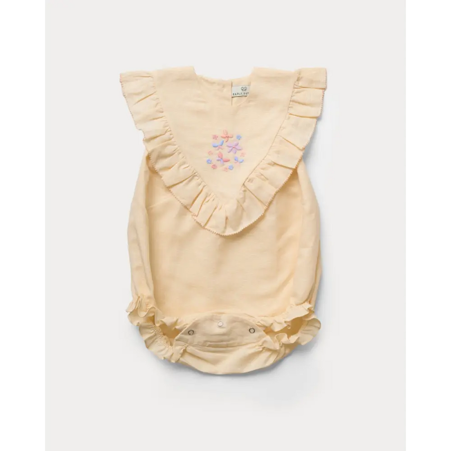 Early Sunday Lucy Baby Bubble Romper - Sand