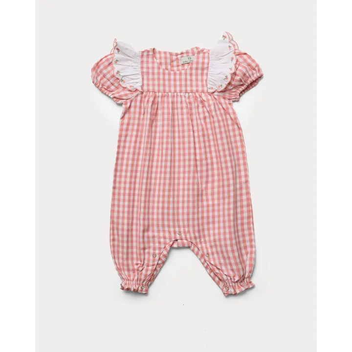 Early Sunday Mia Baby Romper - Peony
