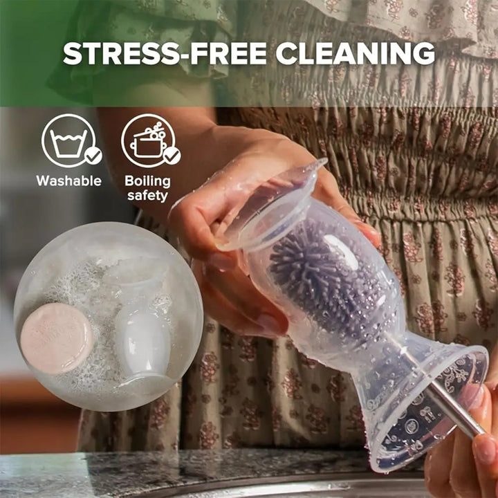 Haakaa Gen. 2 Silicone Breast Pump &amp; Cap Set – Improved Suction &amp; Comfort – 100ml – Grey