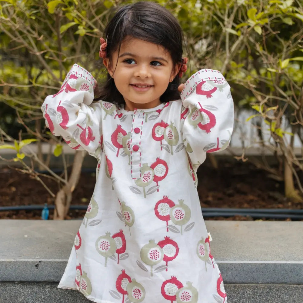 Dulaar Chanderi Kurta Pyjama Set | Hand-Block Printed