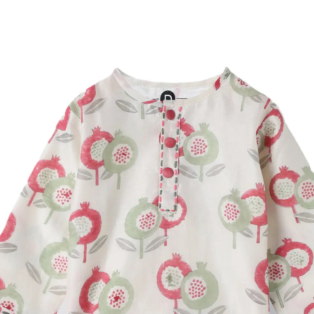 Dulaar Chanderi Kurta Pyjama Set | Hand-Block Printed