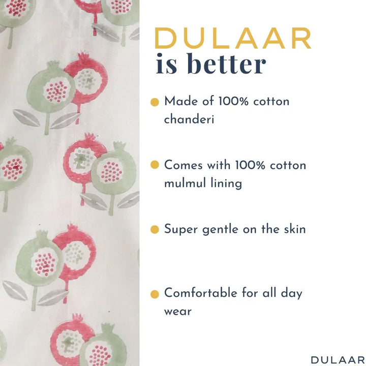 Dulaar Chanderi Kurta Pyjama Set | Hand-Block Printed